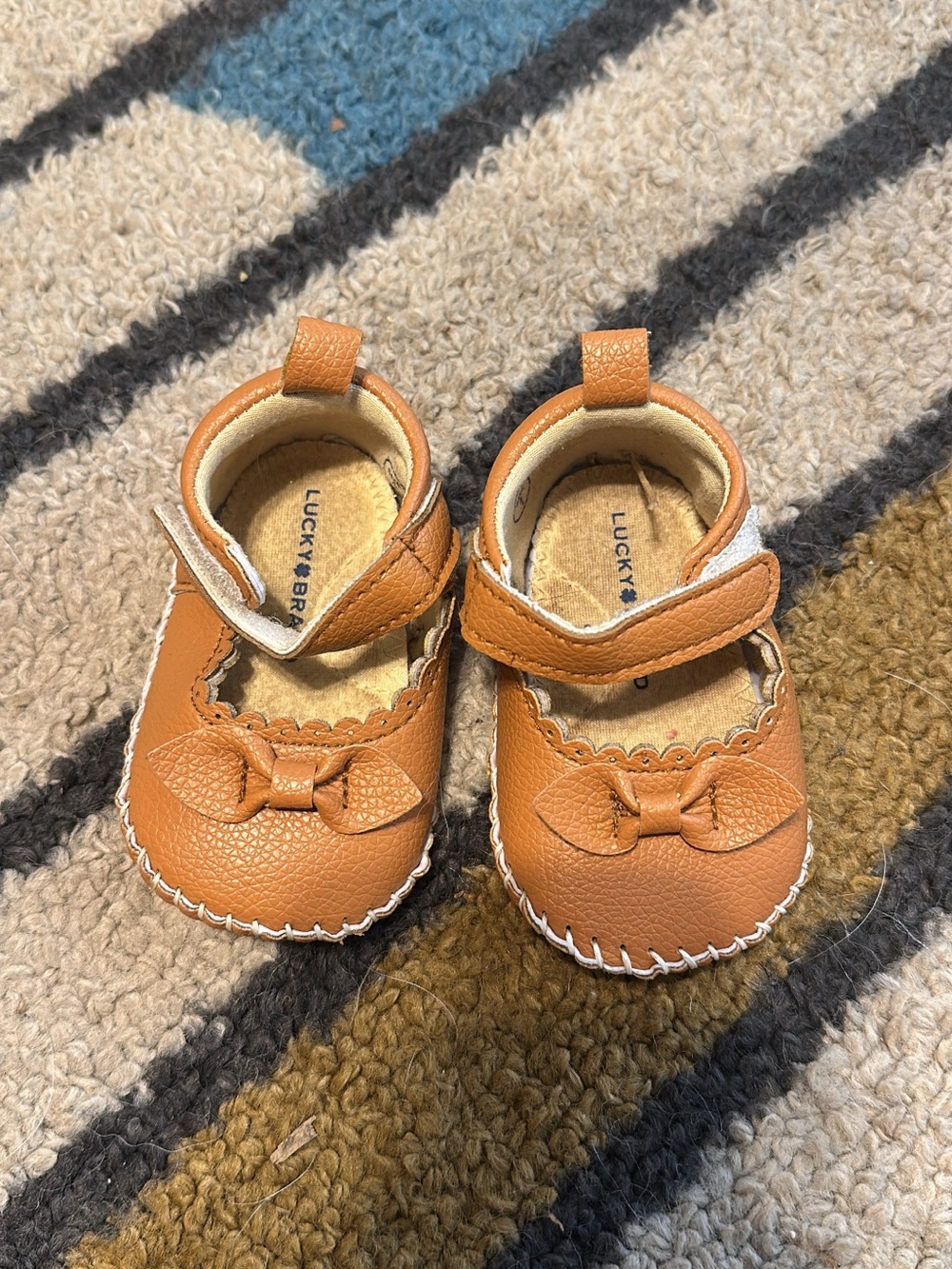 Lucky Brand Toddler Tan Bow Mary Jane Shoes
